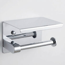 Porte papier Hygiénique Métallique avec étagère - Chrome