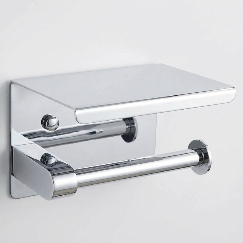 Porte papier Hygiénique Métallique avec étagère – Image 6