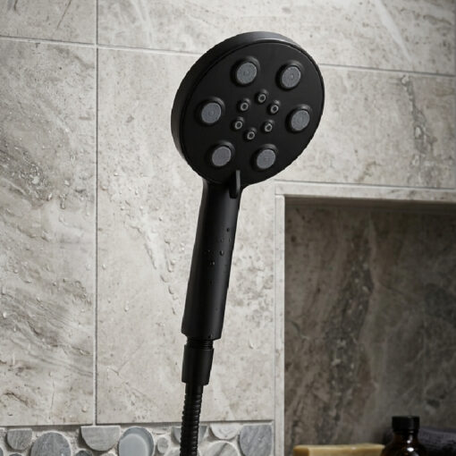 Pommeau de Douche avec Flexible Noir 1.5M (Sans Support)