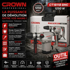 Marteau Perforateur 1250W 40MM CROWN CT18118 BMC