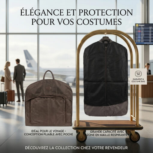 Sac Housse à Vêtements et Costumes Pliable Marron 100x55 CM