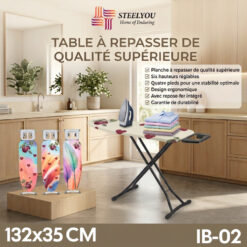 Table à Repasser 132x35 cm STEELYOU IB02