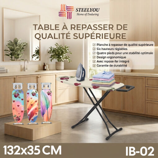 Table à Repasser 132x35 cm STEELYOU IB02