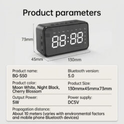 Alternative view of Horloge Réveil Digital 3 Alarmes avec Haut Parleur Bluetooth Rechargeable