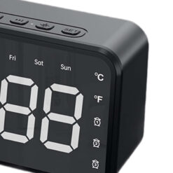 Horloge Réveil Digital 3 Alarmes avec Haut Parleur Bluetooth Rechargeable – Image 3
