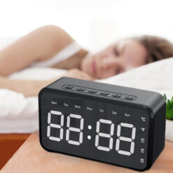 Horloge Réveil Digital 3 Alarmes avec Haut Parleur Bluetooth Rechargeable – Image 4