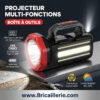 Projecteur Multifonction avec Boite à Outils Intégrée 16PCS et Auto Rechargeable par Générateur à Manivelle MX5515