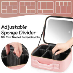 Sac à Cosmétique Rangement Maquillage avec Miroir LED 3 Modes Rechargeable – Image 10