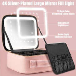 Sac à Cosmétique Rangement Maquillage avec Miroir LED 3 Modes Rechargeable – Image 8