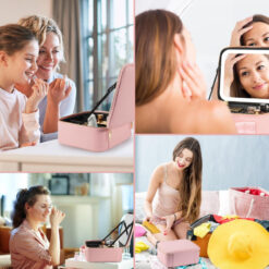 Sac à Cosmétique Rangement Maquillage avec Miroir LED 3 Modes Rechargeable – Image 9