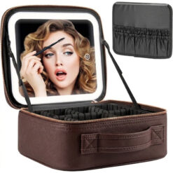 Sac à Cosmétique Rangement Maquillage avec Miroir LED 3 Modes Rechargeable – Image 5