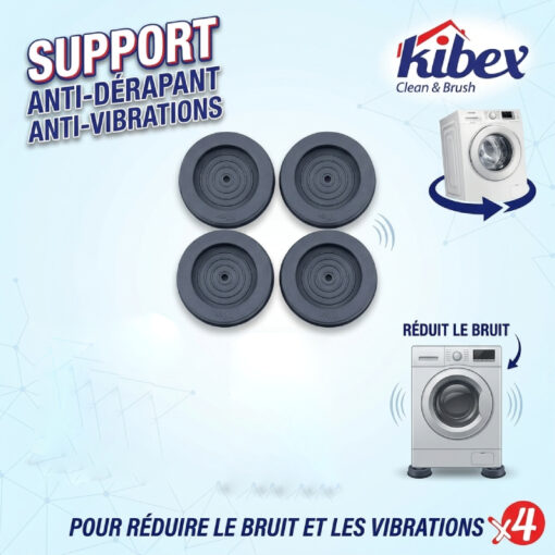 Stop Vibration Machine à Laver Anti Dérapant Noir KIBEX 4PCS