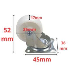 Alternative view of Jeu de 4 Roues Plaque Pivotantes Blanc 40mm en PP