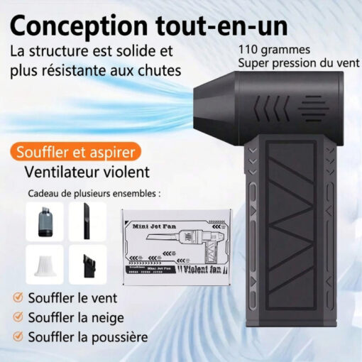 Mini Aspirateur Souffleur Portable Brushless 3 Vitesses avec Torche