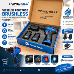 Alternative view of Visseuse Perceuse Brushless Avec 2 Batterie 16.8V 45Nm POWERBLU YAE6160
