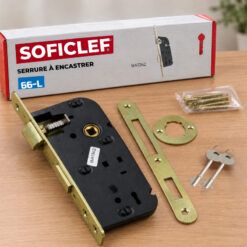 Serrure à encastrer SOFICLEF 66-L (finition laiton)