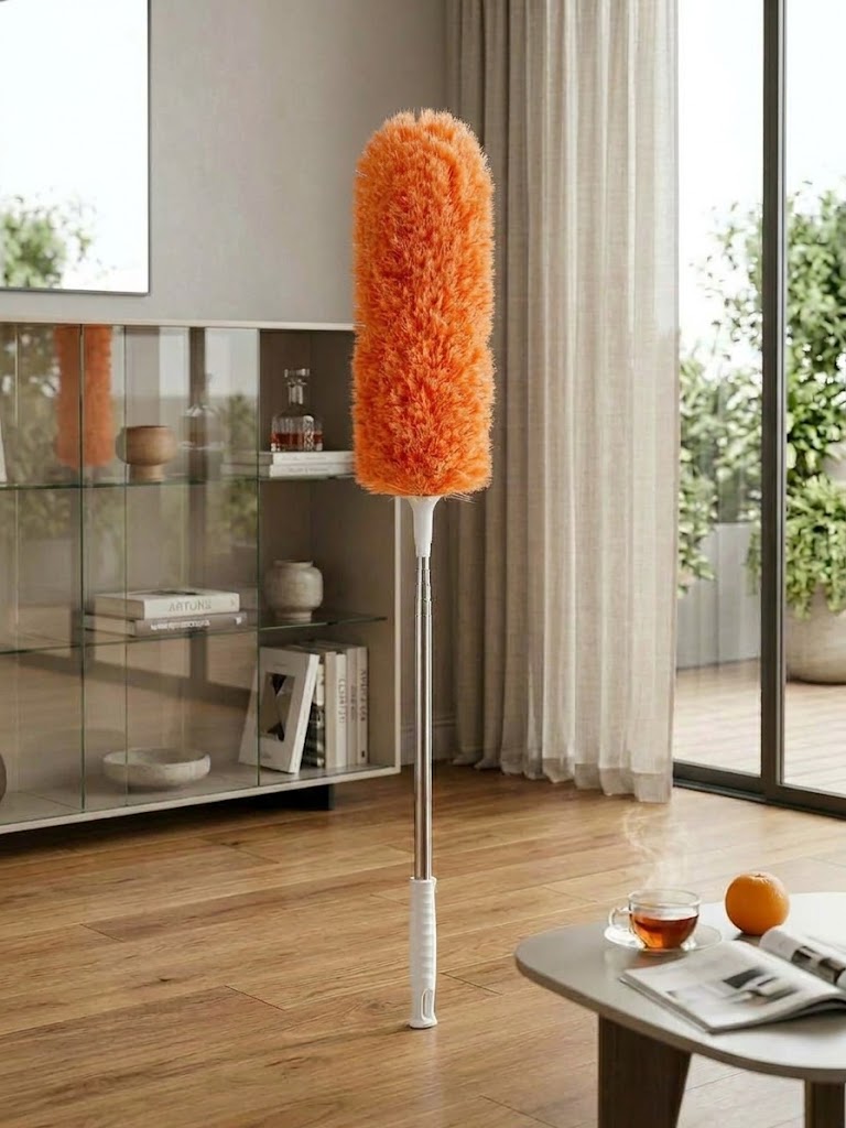 Plumeau Microfibre Anti-Poussière Télescopique (75cm à 2.5 m) avec Tête Flexible & Amovible 25-27 – Image 2