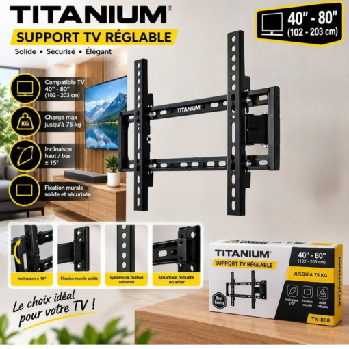 Support TV réglable TITANIUM 40″-80″