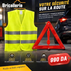 Pack sécurité routière – gilet fluorescent et triangle de sécurité