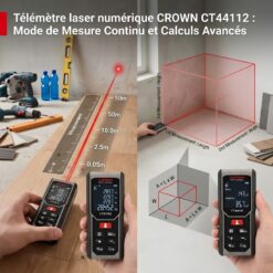 Alternative view of Télémètre Numérique Laser Professionnel 50 m CROWN CT44112