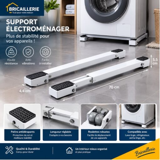 Support Extensible Réglable pour Électroménager (44 à 70 cm)