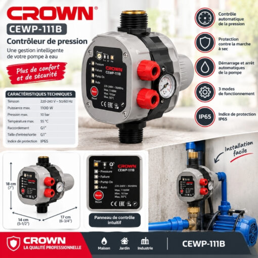 Contrôleur de Pression Automatique CROWN 1100W CEWP-111B