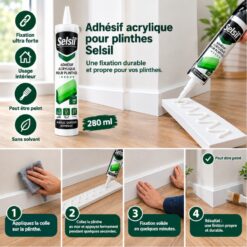 Alternative view of Adhésif Acrylique pour Plinthes SELSIL 280 ml – Mastic de Collage
