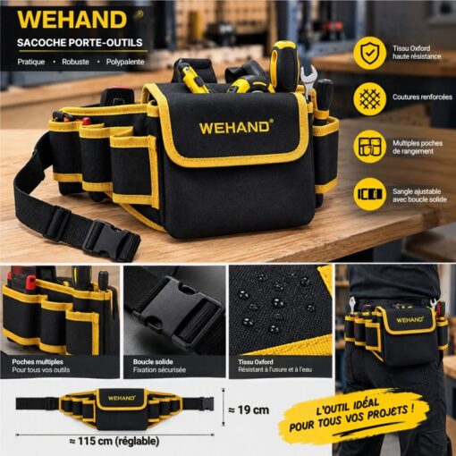 Sacoche Ceinture Porte-Outils Professionnelle WEHAND