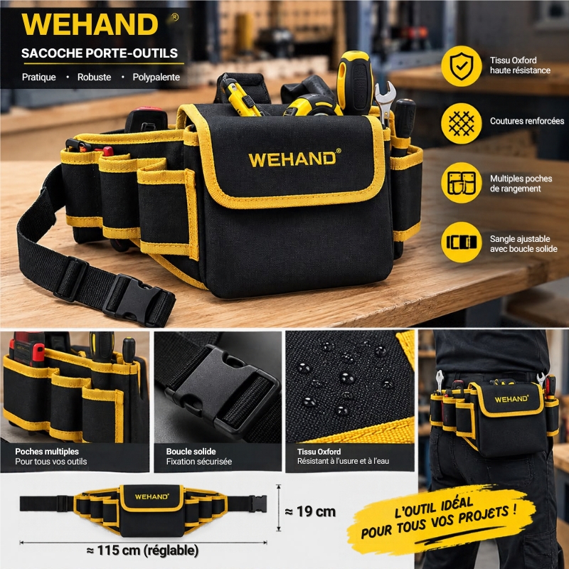 Sacoche Ceinture Porte-Outils Professionnelle WEHAND