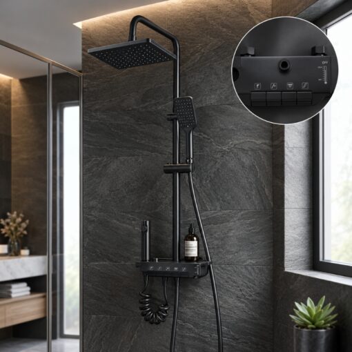 Colonne de Douche Multifonction Noir piano 879-21