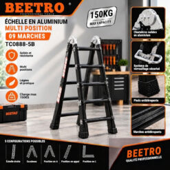 Alternative view of Echelle en Aluminium Multi Position 05 marches BEETRO TC0888-5B