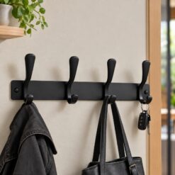 Porte manteau 04 crochets inox NOIR SAN-WATER