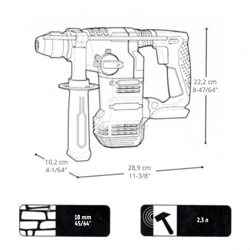 Marteau Perforateur Rotatif Sans Fil 20V Max Brushless CROWN CT28001XS-4 BMC – Image 4