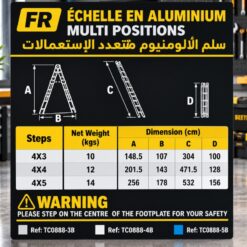 Echelle en Aluminium Multi Position 05 marches BEETRO TC0888-5B – Image 5