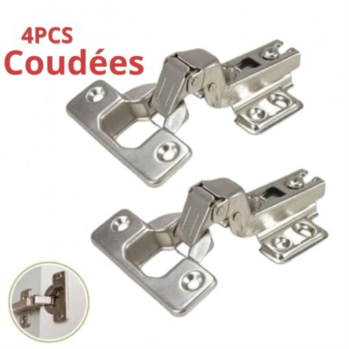 Lot de 4 Charnières Invisibles Coudées