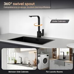 Mitigeur d'Évier de Cuisine DIMI 879-7 Noir Mat 360° – Image 3