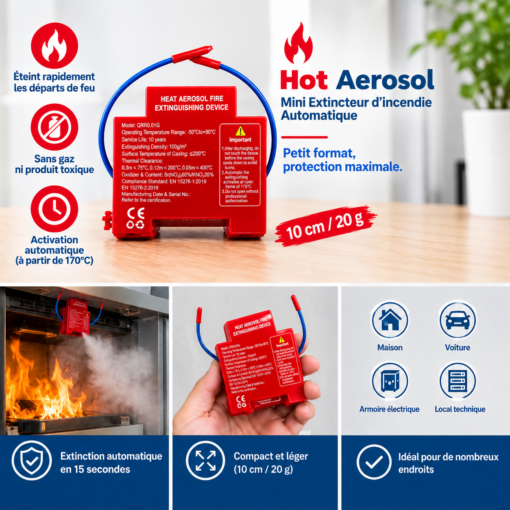 Mini Extincteur d'incendie Automatique 10cm/20g
