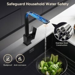 Mitigeur d'Évier de Cuisine DIMI 879-7 Noir Mat 360° – Image 5
