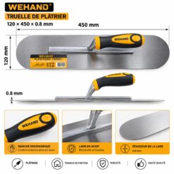 Alternative view of Truelle de Plâtrier et Lissage Inox WEHAND 120x450x0.8mm NO.19261104